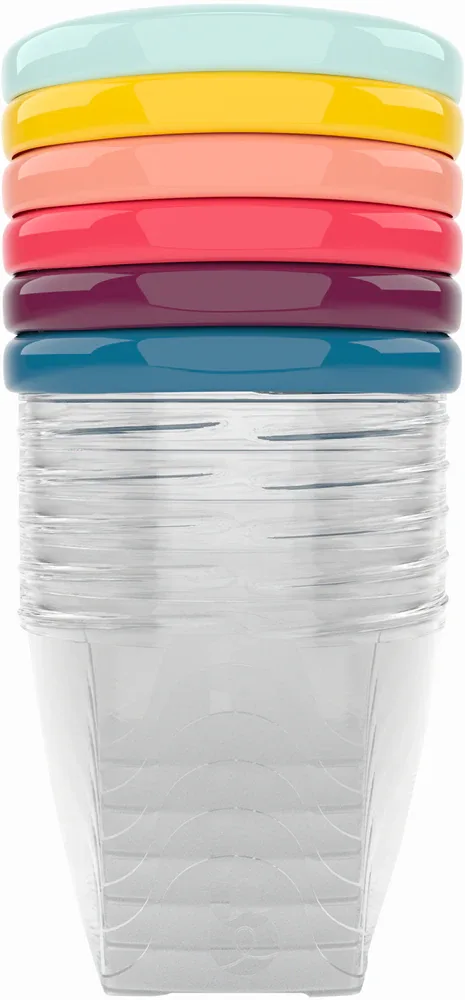 Миски с крышкой Babymoov Bowls Multicolor для детского питания, 6 шт. по 180 мл