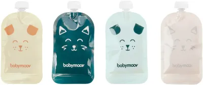 Пакеты для детского питания Babymoov ISY многоразовые, с застёжкой снизу, 20 шт. по 150 мл