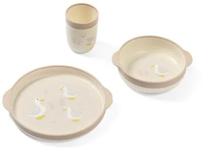 Набор посуды для детей BabyOno Be Active Feeding Set Farmer тарелка, кружка и миска, 3 шт 12m+