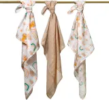 Пелёнки муслиновые BabyOno Take Care Muslin Diapers хлопковые, двухслойные, 3 шт Beige — фото 2
