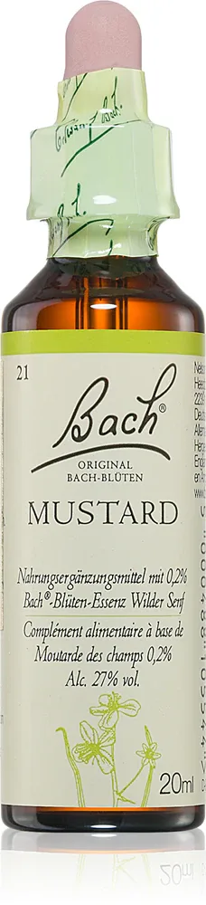 Bach® Flower Remedies Mustard - Капли Bach Flower Remedies Mustard, биологически активная добавка, травяные, 20 мл, 20 мл