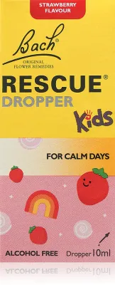 Bach® Flower Remedies RESCUE® Kids - Капли Bach Flower Remedies RESCUE Kids, биологически активная добавка, для хорошего самочувствия, 10 мл dla dzieci Strawberry, 10 мл