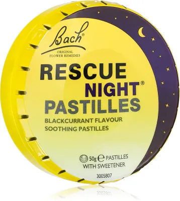Bach® Flower Remedies RESCUE® Night - Пастилки Bach Flower Remedies RESCUE Night, биологически активная добавка, для рассасывания, 50 г smak Blackcurrant, 50 г