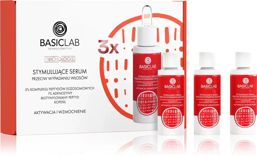 Набор для ухода за волосами BasicLab Dermocosmetics Trichologis сыворотка против выпадения волос, 3× 30 мл