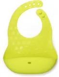 BBLÜV Pöket - Нагрудник детский BBLUV Poket силиконовый, с карманом и регулируемой застёжкой, 2 шт Grey/Lime, 2 шт — фото 2