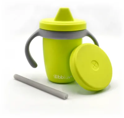 BBLÜV Sippy Küp - Поильник детский BBLUV Sippy Kup силиконовый, с мягким носиком, 240 мл Lime 4m+, 240 мл