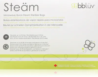 BBLÜV Steäm - Стерилизатор для бутылочек и сосок BBLUV Steam для микроволновой печи, 6 шт 24 x 21 cm, 6 шт