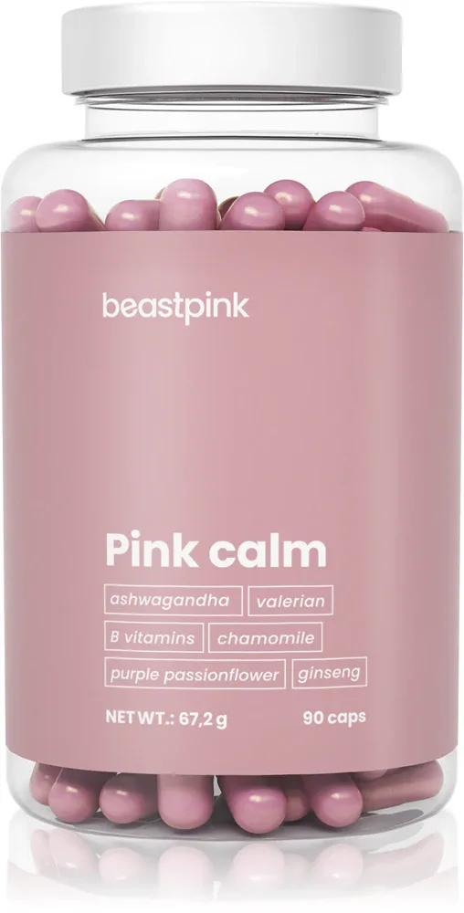 Добавка к пище BeastPink Pink Calm в капсулах, с растительными экстрактами и витаминами, 67,2 г