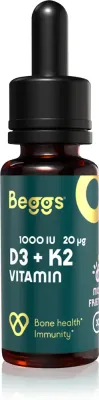 Добавка биологически активная Beggs Vitamin D3 + K2 для иммунитета и костей, 30 мл