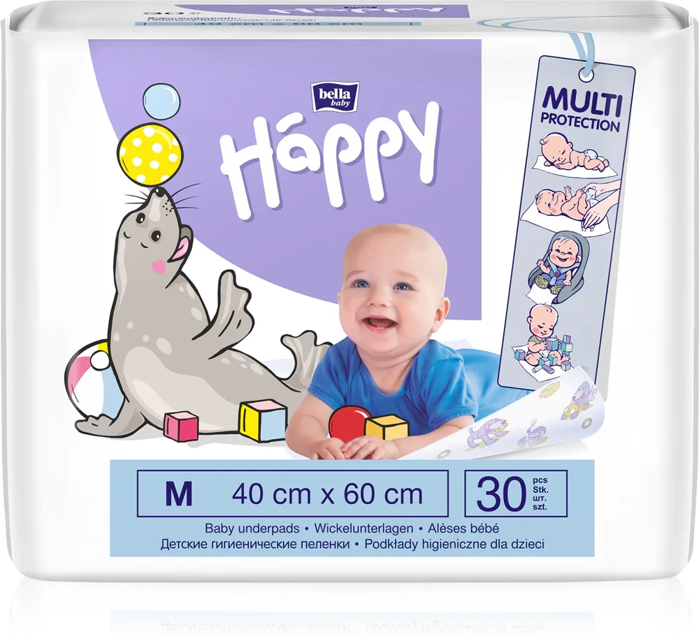 Подкладки для пеленания BELLA Baby Happy Baby Underpads одноразовые, из мягкой ткани, 30 шт 40x60 cm