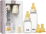 Набор бутылочек для кормления BIBS Anti-Colic Baby Bottle Set с каучуковыми сосками, подарочный, 270 мл и 150 мл Ivory — фото 1