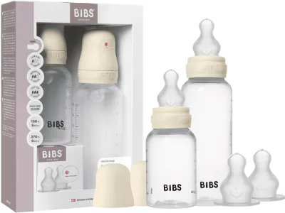 Набор бутылочек для кормления BIBS Anti-Colic Baby Bottle Set с силиконовыми сосками, подарочный, 270 мл и 150 мл