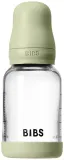 Бутылочка для кормления BIBS Baby Glass Bottle Round Latex стеклянная, с каучуковой соской, 120 мл — фото 1