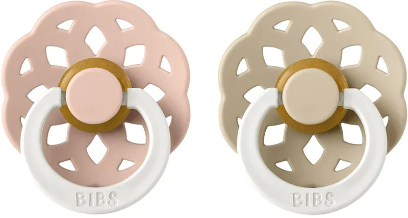 Пустышка BIBS Boheme Natural Rubber Night Size 1: 0+ months каучуковая, светится в темноте, 2 шт Blush / Vanila