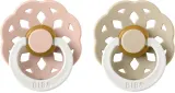 Пустышка BIBS Boheme Natural Rubber Night Size 1: 0+ months каучуковая, светится в темноте, 2 шт Blush / Vanila — фото 1