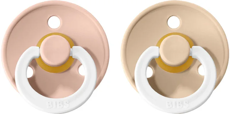 Пустышка BIBS Colour Natural Rubber Size 3: 18+ months из натурального каучука, светящаяся в темноте, 2 шт Blush Night / Vanilla Night