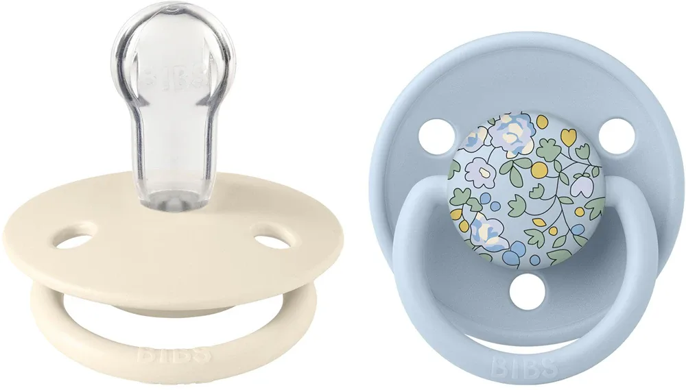 Пустышка BIBS x Liberty De Lux One Size с круглой имитацией соска, с цветочным принтом, 2 шт