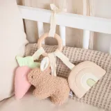 Игрушка подвесная Bieco Activity Toy Bunny Fine плюшевая, со съёмными игрушками, 1 шт — фото 3