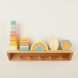 Игрушка развивающая Bieco Silicone Stacking Tower Tropical Vibes башенка силиконовая, складная, 6 шт 12 m+ — фото 4