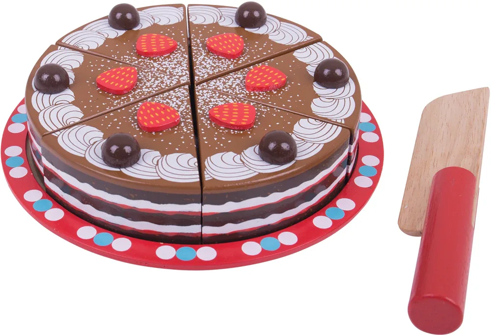 Игрушка деревянная Bigjigs Toys Chocolate Cake для развития моторики, для детей, 1 шт 3y+