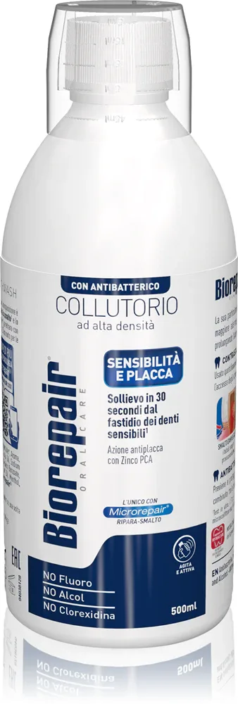 Ополаскиватель для полости рта Biorepair Mouthwash 3 in 1 с microRepair, для ежедневного применения, 500 мл