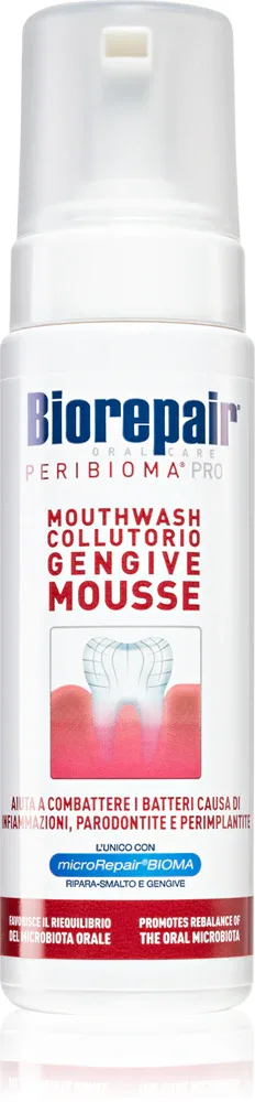 Ополаскиватель для полости рта Biorepair Peribioma Mousse Mouthwash в форме пенки, с microRepair, 200 мл