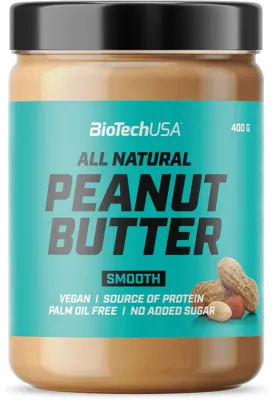 Паста арахисовая BioTechUSA Peanut Butter Smooth кремовая, источник белка и клетчатки, 400 г