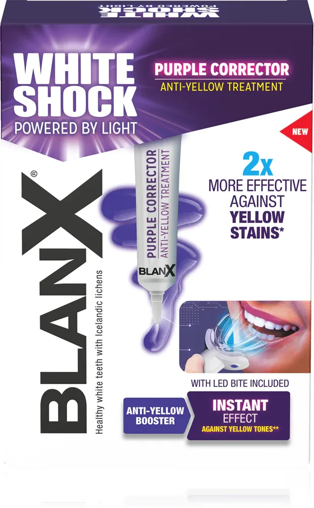 Набор для отбеливания зубов BlanX Shock Purple Treatment с гелем 20 мл и лампой LED