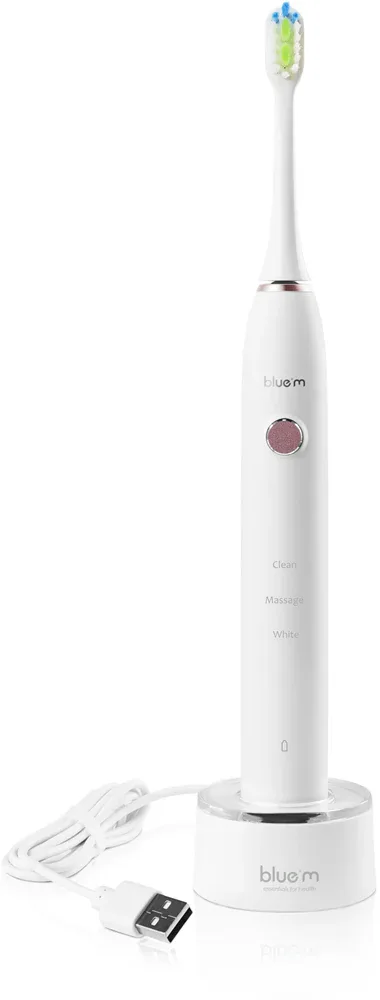 Зубная щётка электрическая bluem Essentials for Health звуковая, с таймером и сменными насадками