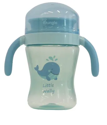 Чашка детская Bo Jungle Drinking Cup 360 тренировочная, с ручками, синяя, 240 мл 6m+ Little Whally