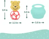 Прорезыватель для зубов Bright Starts Hunny Shake Winnie the Pooh с погремушкой, контрастных цветов, 2 шт — фото 3