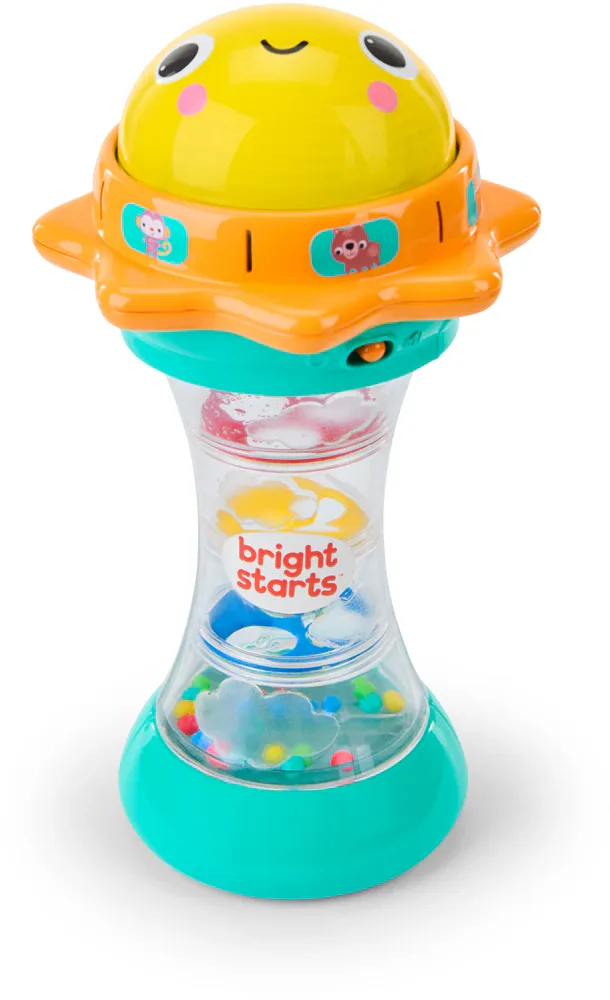 Погремушка Bright Starts Just for Sun со звуками, лёгкая, сине-жёлтая, 1 шт 6 m+