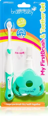 Зубная щётка детская Brush Baby Applemint со щетиной средней жёсткости, 3 шт dla dzieci