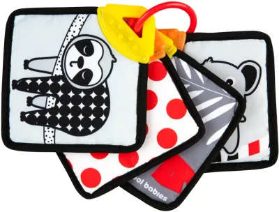 Книжка сенсорная Canpol babies BabiesBoo Sensory Cards with Teether с прорезывателем, интерактивная, 1 шт