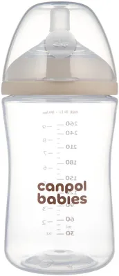 Бутылочка для младенцев Canpol babies Natural Shape с силиконовой соской, медленный поток, 260 мл 3m+
