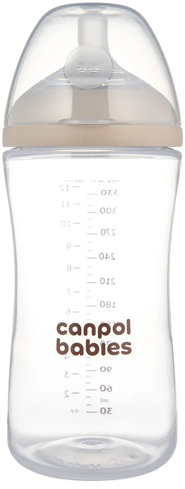 Бутылочка для младенцев Canpol babies Natural Shape с силиконовой соской, средний поток, 330 мл 6m+
