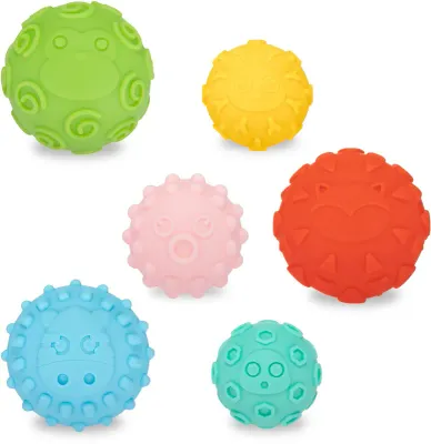 Мячики сенсорные Canpol babies Sensory balls мягкие, разных цветов и фактур, 6 шт