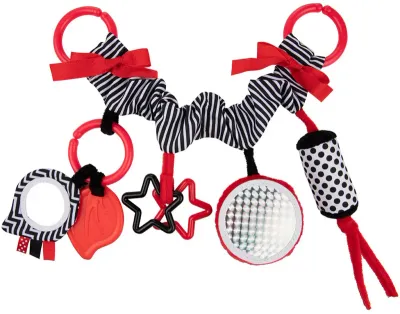 Игрушка подвесная Canpol babies Sensory сенсорная, контрастная, с зеркальцем и прорезывателем, 1 шт 0m+