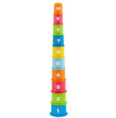 Игрушка развивающая Chicco 2 in 1 Stacking Cups, сенсорная, складная, 10 шт 9m+