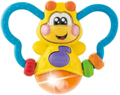 Прорезыватель-погремушка Chicco Baby Senses Lighting Bug с мелодией, интерактивная игрушка, 1 шт