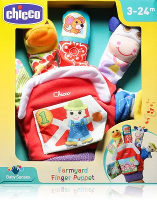 Игрушка интерактивная Chicco Finger Puppet 3m+, сенсорная, с пищащими элементами, 1 шт 20 x 24 x 4 cm