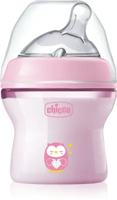 Бутылочка для кормления Chicco Natural Feeling Pink Girl с силиконовой соской, розовая, 150 мл 0 m+