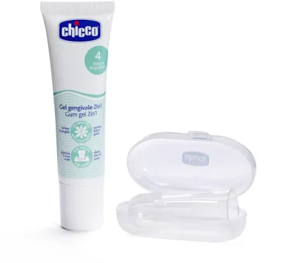 Набор для чистки зубов Chicco Oral Care Set детский, гель и щётка-напальчник, 1 шт 4 m+