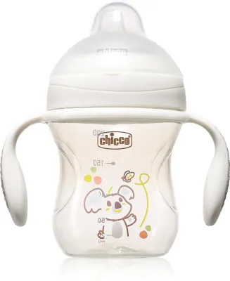 Кружка-поильник Chicco Transition Cup 4m+ детская, с ручками, с мягким носиком, 200 мл