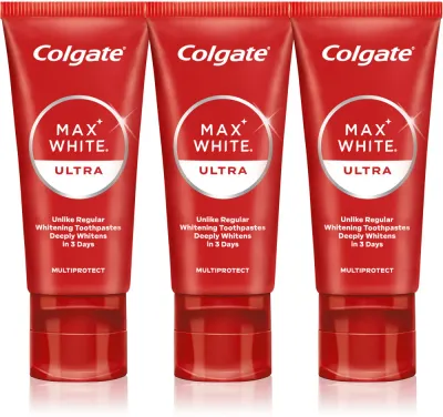 Паста зубная отбеливающая Colgate Max White Ultra Multiprotect для деликатного отбеливания, 3 × 50 мл