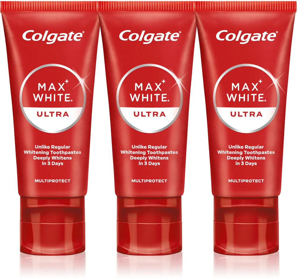 Паста зубная отбеливающая Colgate Max White Ultra Multiprotect для деликатного отбеливания, 3 × 50 мл
