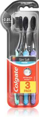 Щётка зубная Colgate Slim Soft Active с активированным углём, мягкая, 3 шт