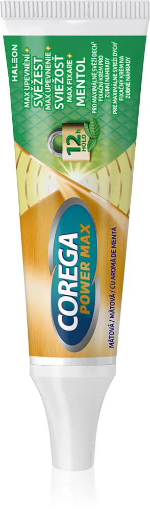 Крем для фиксации зубных протезов Corega Powermax Fixation Fresh для фиксации на весь день, 40 г