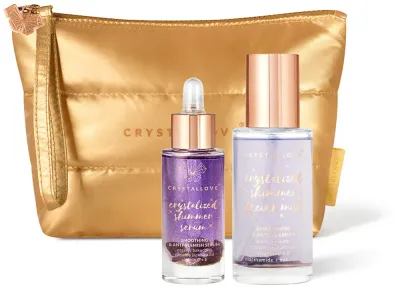 Набор для ухода за лицом Crystallove Amethyst Skincare Duo подарочный, со спреем и сывороткой, 3 шт