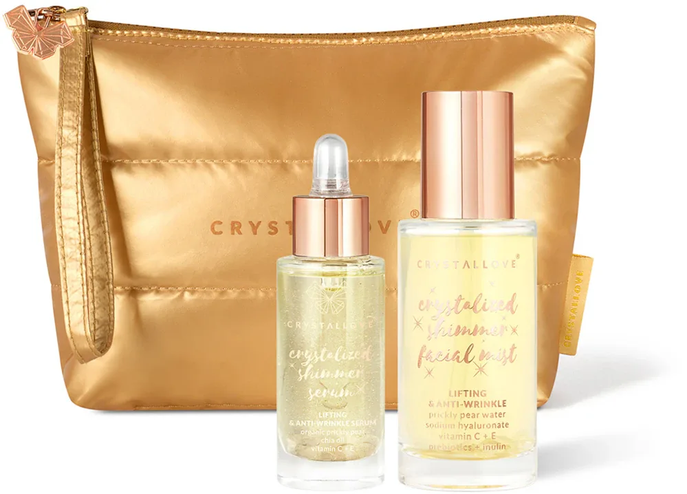 Набор для ухода за лицом Crystallove Clear Quartz Skincare Duo подарочный, со спреем и сывороткой, 3 шт